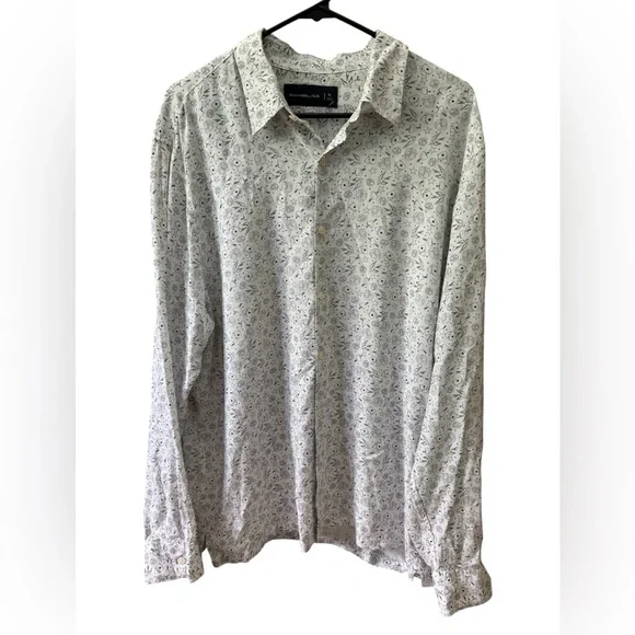 Abercrombie & Fitch Men’s White Patterned Button-Up - Picture 3 of 6